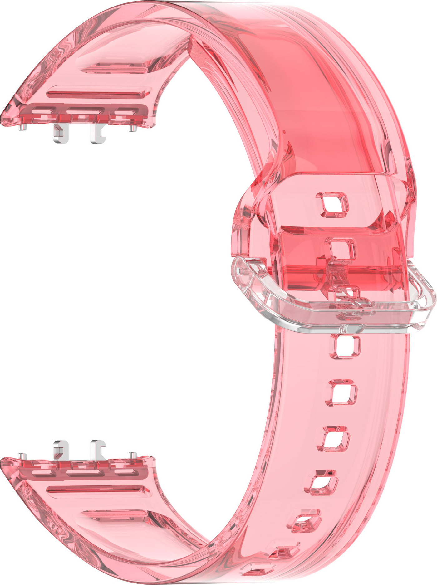 Silikonový průhledný řemínek měnící barvu pro Samsung Galaxy Fit 3 Barevná varianta: Červeno-růžový