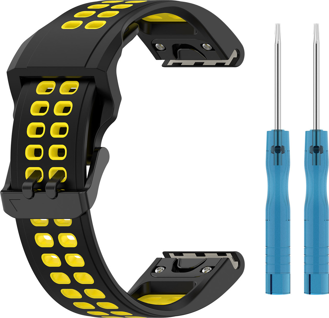 QuickFit perforovaný řemínek s přezkou 22mm Barevná varianta: Černo-žlutý