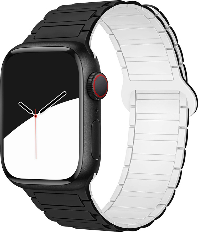 Dvojbarevný magnetický řemínek pro Apple Watch 42/44/45/46/49mm Barva: Černo-Bílý