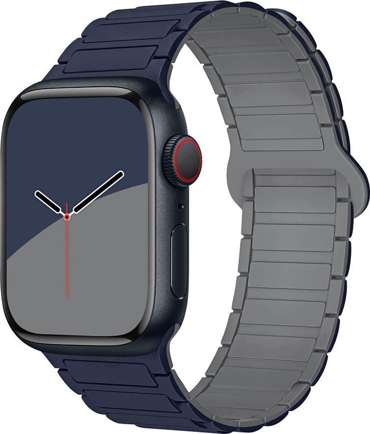 Dvojbarevný magnetický řemínek pro Apple Watch 42/44/45/46/49mm Barva: Tmavěmodro-šedý