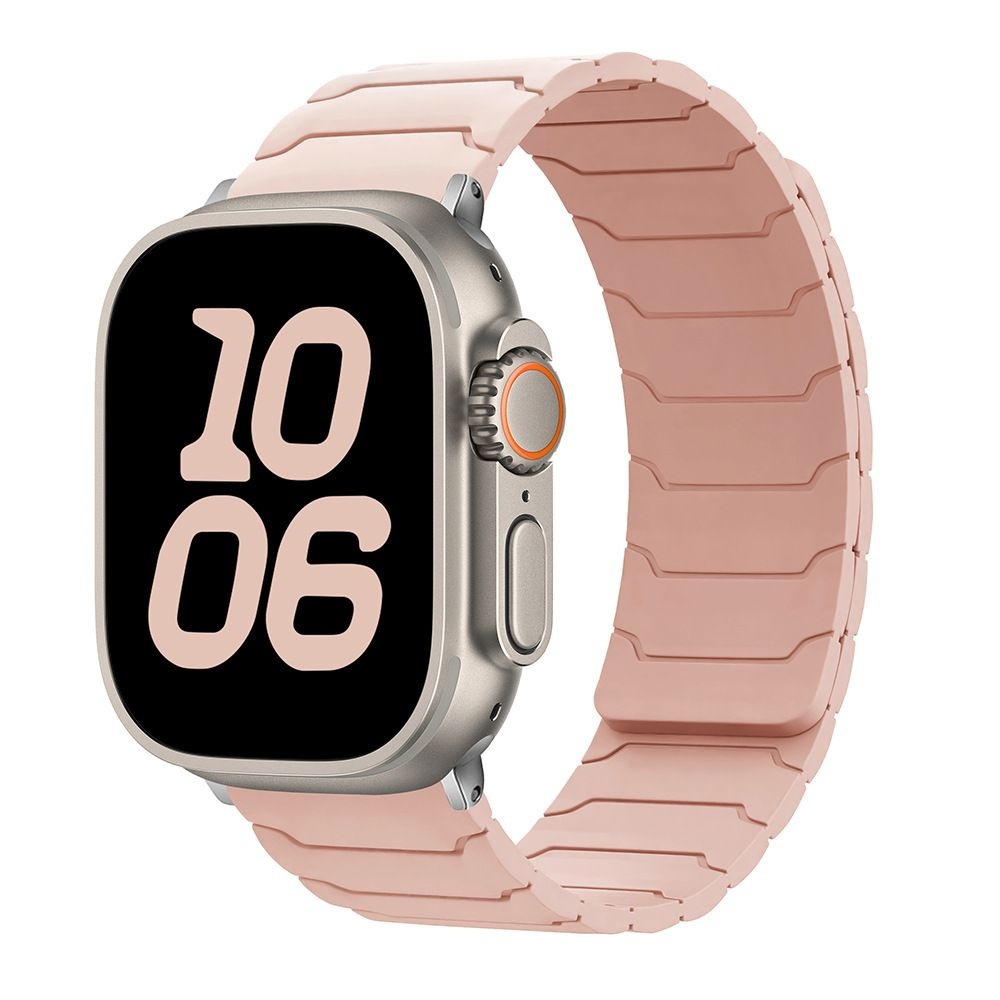 Silikonový magnetický řemínek pro Apple Watch 38/40/41/42(S10)mm Barva: Pískově růžový