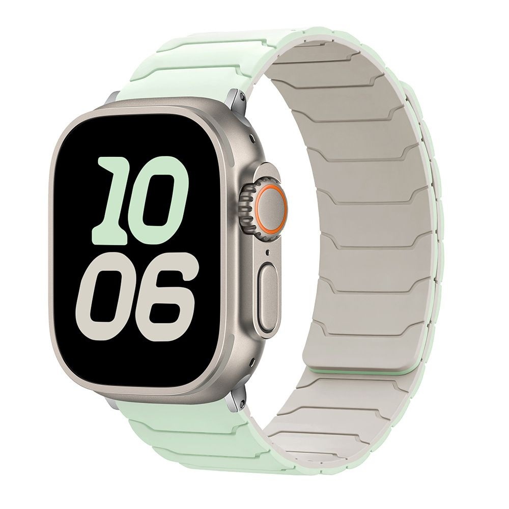 Silikonový magnetický řemínek pro Apple Watch 38/40/41/42(S10)mm Barva: Mentolovo-bílý