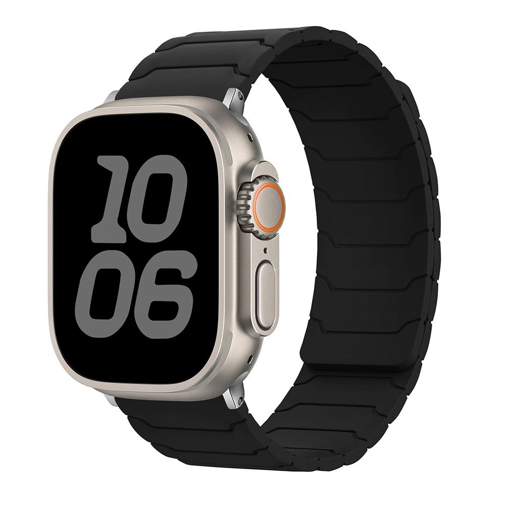 Silikonový magnetický řemínek pro Apple Watch 38/40/41/42(S10)mm Barva: černý