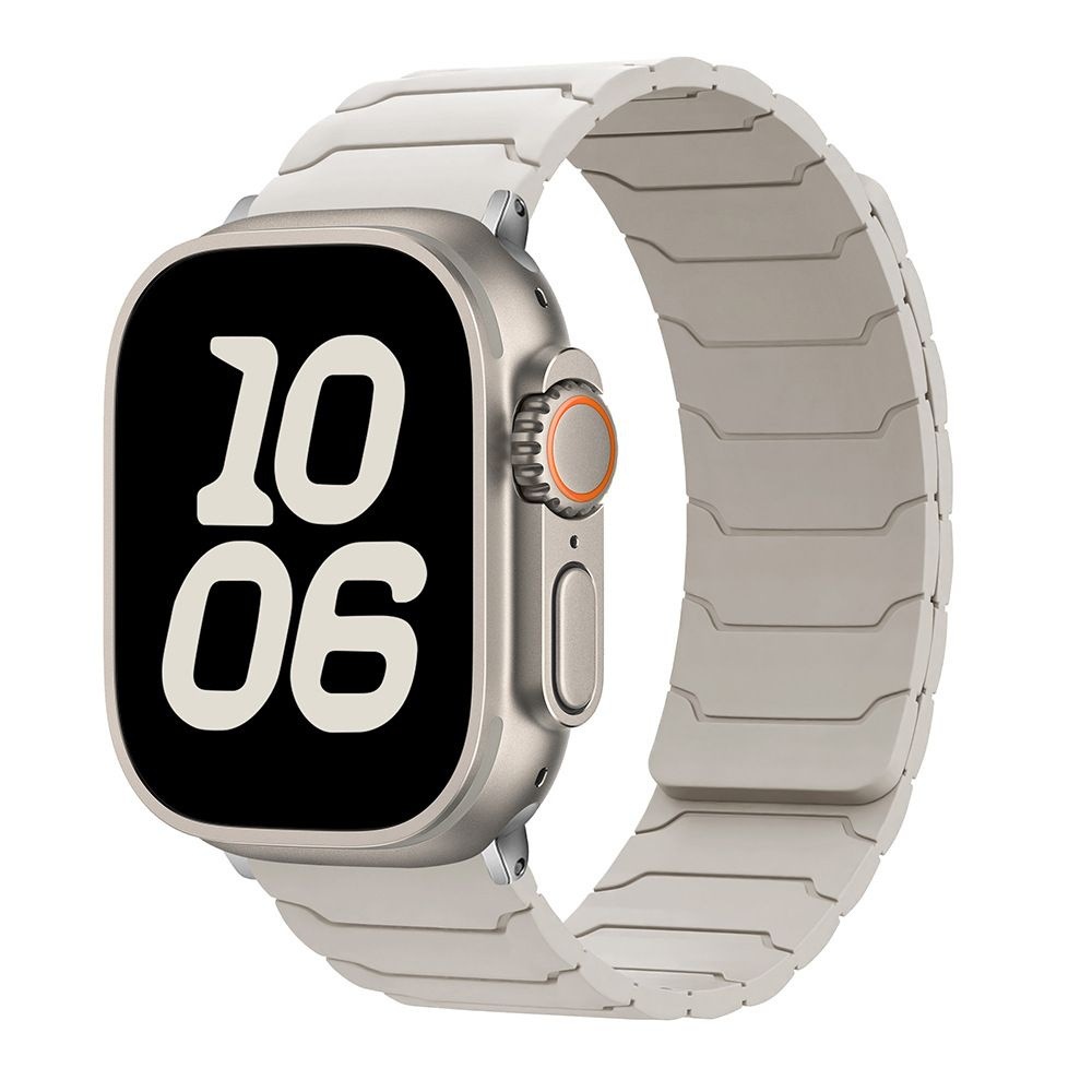 Silikonový magnetický řemínek pro Apple Watch 42/44/45/46/49mm Barva: Hvězdně bílý