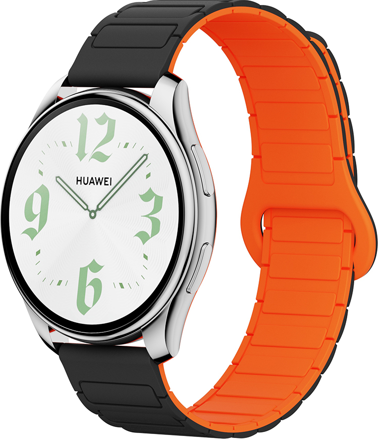 Dvojbarevný magnetický řemínek 22mm Barva: Černo-oranžový