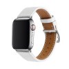 Kožený řemínek s přezkou pro Apple Watch - Bílý