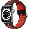 Dvoubarevný perforovaný řemínek s přezkou pro Apple Watch 38/40/41/42(S10)mm (Barevná varianta Černo-Šedý)