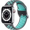 Dvoubarevný perforovaný řemínek s přezkou pro Apple Watch 38/40/41/42(S10)mm (Barevná varianta Černo-Šedý)