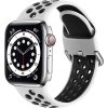Dvoubarevný perforovaný řemínek s přezkou pro Apple Watch 38/40/41/42(S10)mm (Barevná varianta Černo-Šedý)