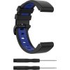 QuickFit silikonový dvojbarevný řemínek s přezkou 22mm (Barevná varianta Černo-Modrý)