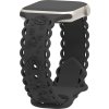 Perforované růže řemínek pro Apple Watch 38/40/41/42(S10)mm (Barva Černá)