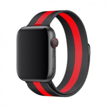 Elegáns Apple Watch szíj milánói stílusban - Piros-fekete