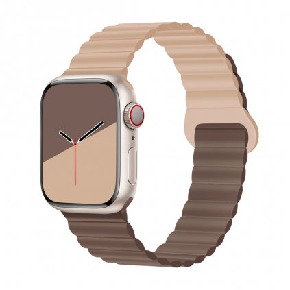 Stílusos mágneses Apple Watch szíj - Chocolate-beige