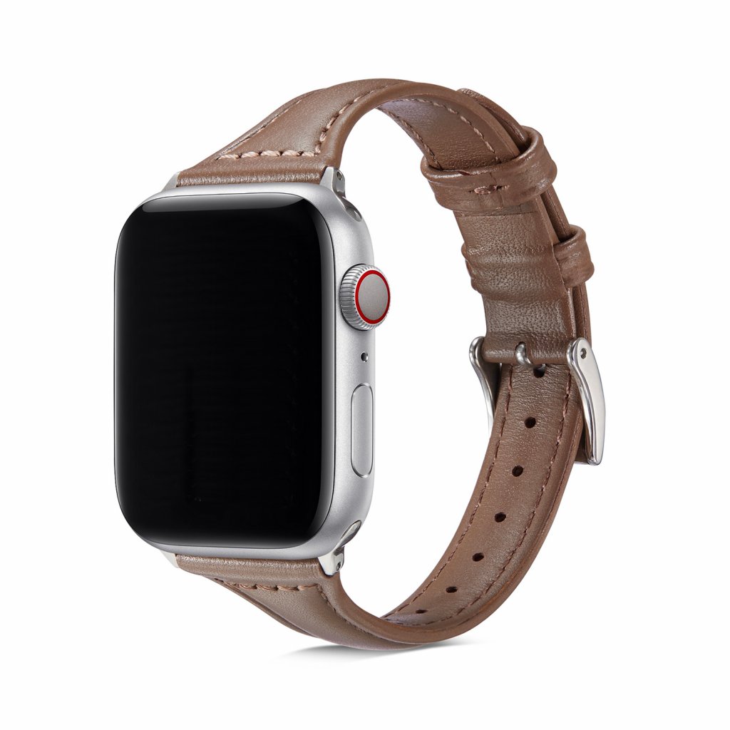 Dámsky kožený remienok na Apple Watch - Tmavohnedý