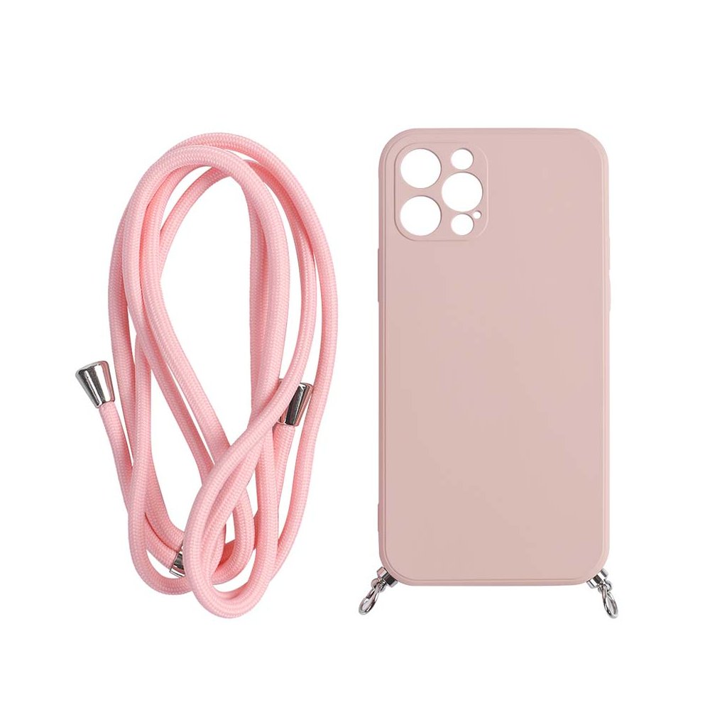 Silikónový obal na iPhone so šnúrkou - Pink Sand