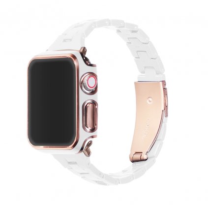 Elegantný remienok s puzdrom na Apple Watch - Biely