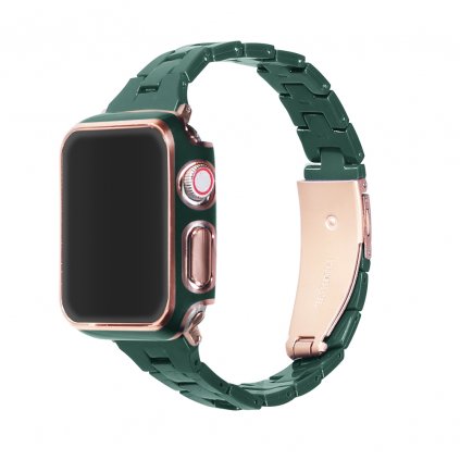 Elegantný remienok s puzdrom na Apple Watch - Zelený
