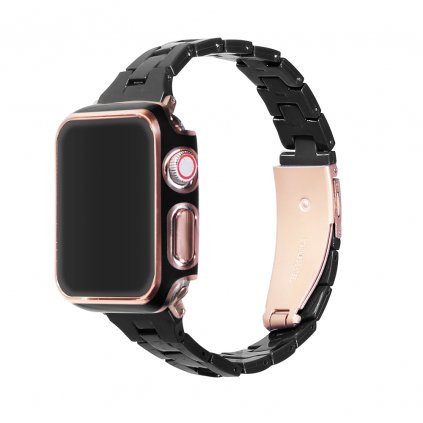 Elegantný remienok s puzdrom na Apple Watch - Čierny