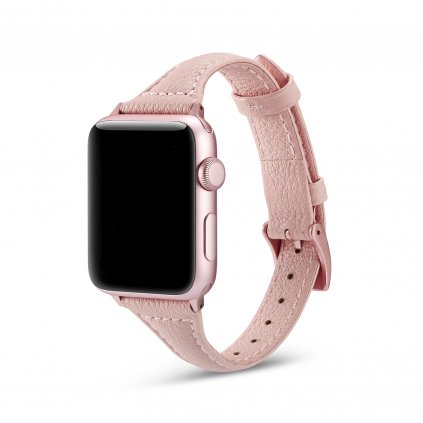 Dámsky kožený remienok na Apple Watch - Svetloružový