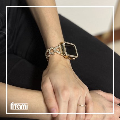 Štýlový remienok s puzdrom pre Apple Watch - Rose Gold