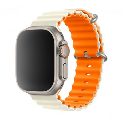Štýlový vrúbkovaný remienok pre Apple Watch - Béžový