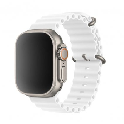 Vrúbkovaný remienok pre Apple Watch - Biely
