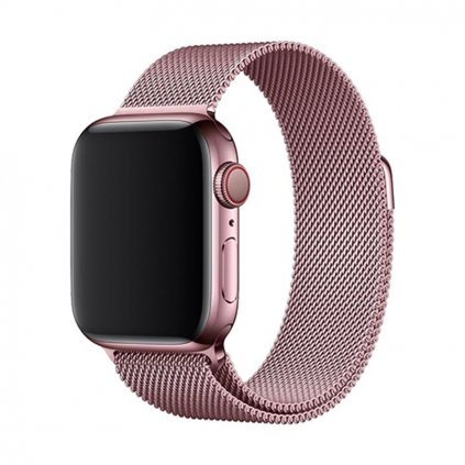 Elegantný remienok na Apple Watch v milánskom štýle - Pink Gold