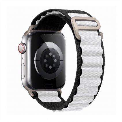 Nylonový remienok alpský ťah na Apple Watch - Bielo-čierny