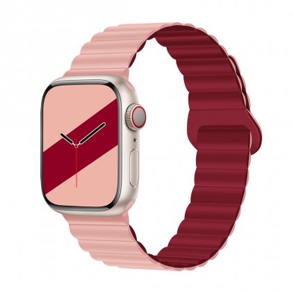 Štýlový remienok s magnetom na Apple Watch - Pink Red