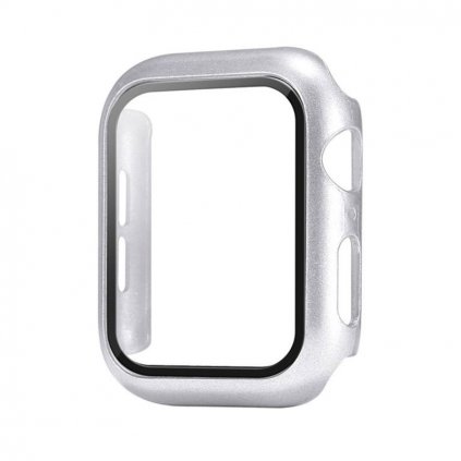 Ochranné puzdro s tvrdeným sklom na Apple Watch - Strieborné