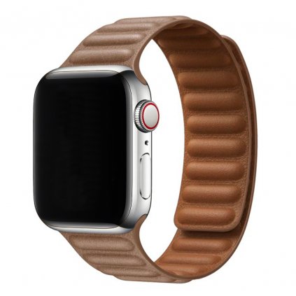 Kožený remienok s magnetom na Apple Watch - Hnedý