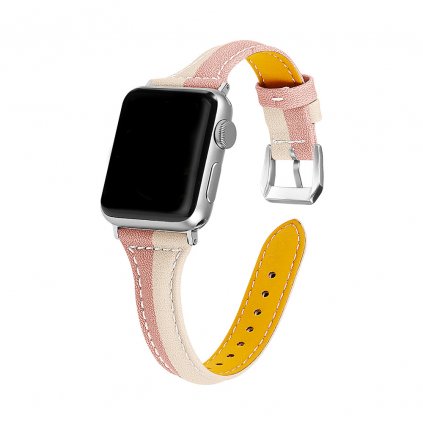 Dámsky kožený remienok na Apple Watch - Double Pink