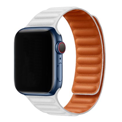Kožený remienok s magnetom na Apple Watch - Biely