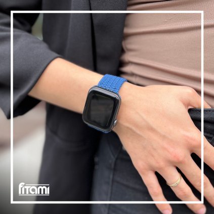 Marvelli - Pletený navliekací remienok pre Apple Watch - Modrý