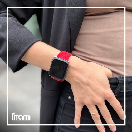 Marvelli - Pletený navliekací remienok pre Apple Watch - Červený