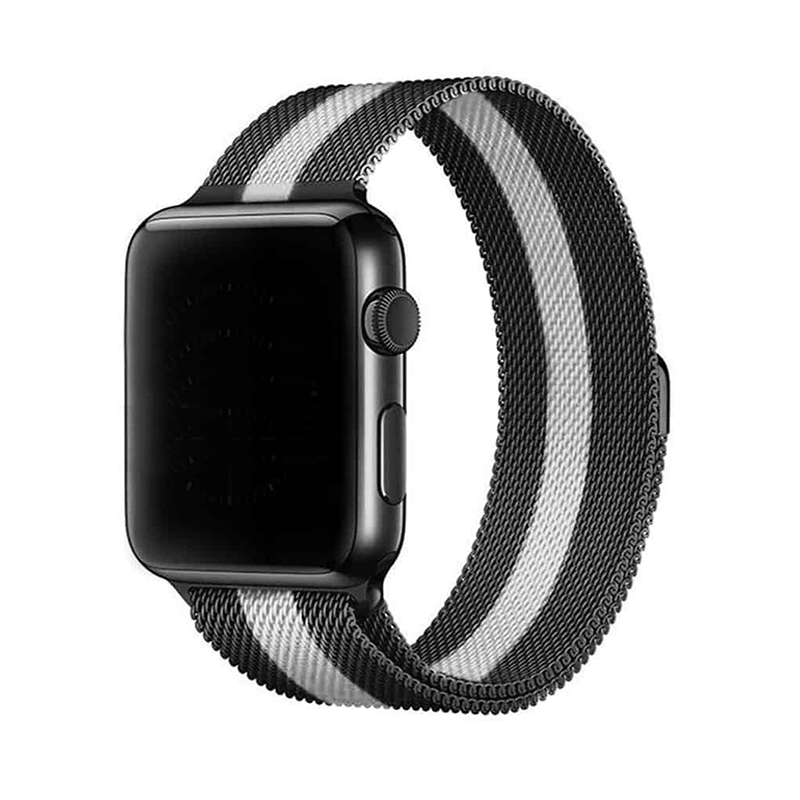 Marvelli - Elegantný remienok na Apple Watch v milánskom štýle - Čiernobiely Farba: Čierno-biela, Veľkosť: 42/44/45/49mm