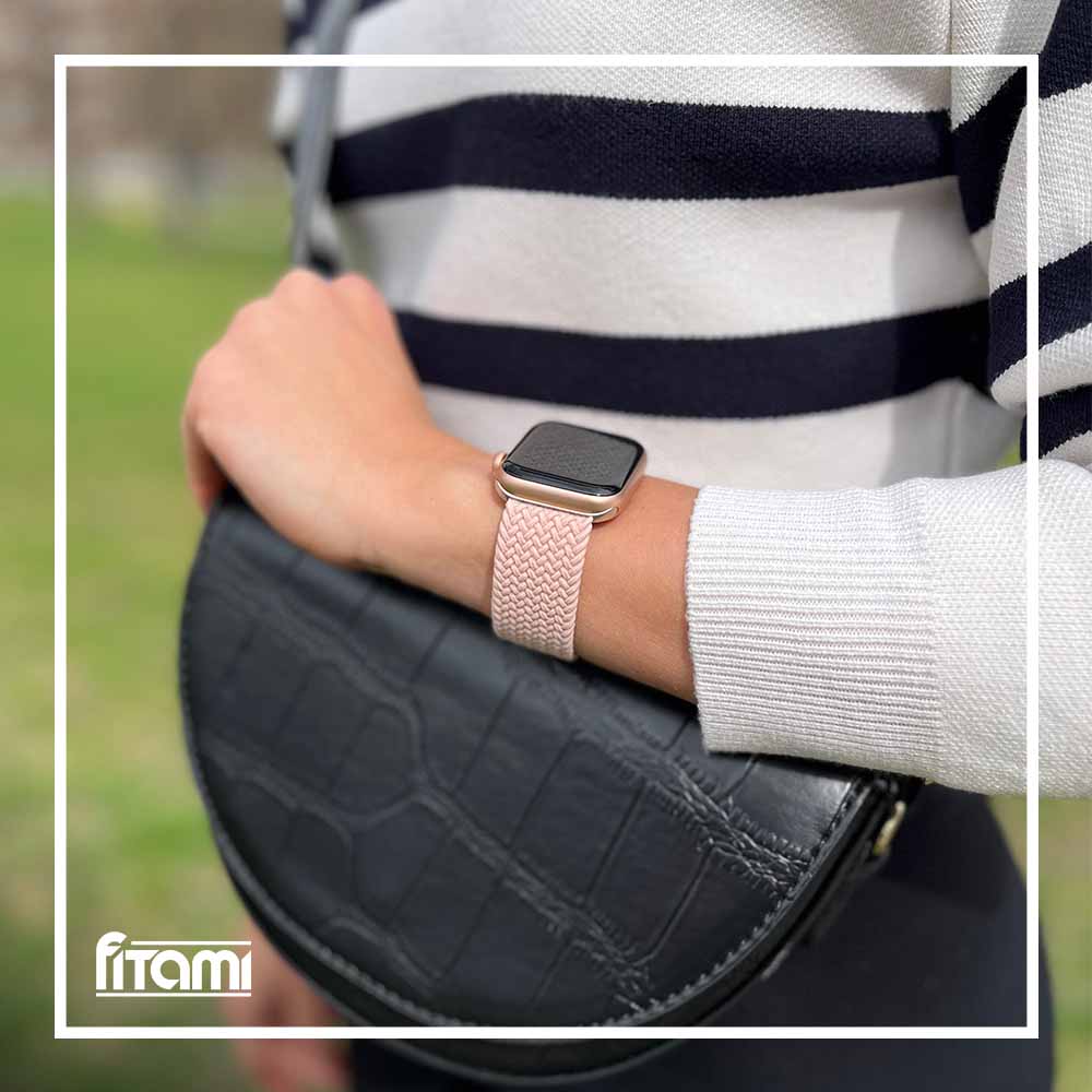 Pletený navliekací remienok pre Apple Watch - Pink Sand Farba: Pink Sand, Obvod: S (menší až stredný obvod zápästia), Veľkosť: 38/40/41mm