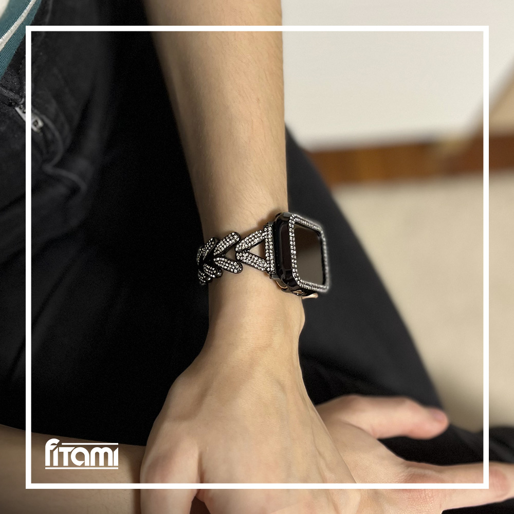 Štýlový remienok s puzdrom pre Apple Watch - Čierny Farba: Čierna, Veľkosť: 38mm