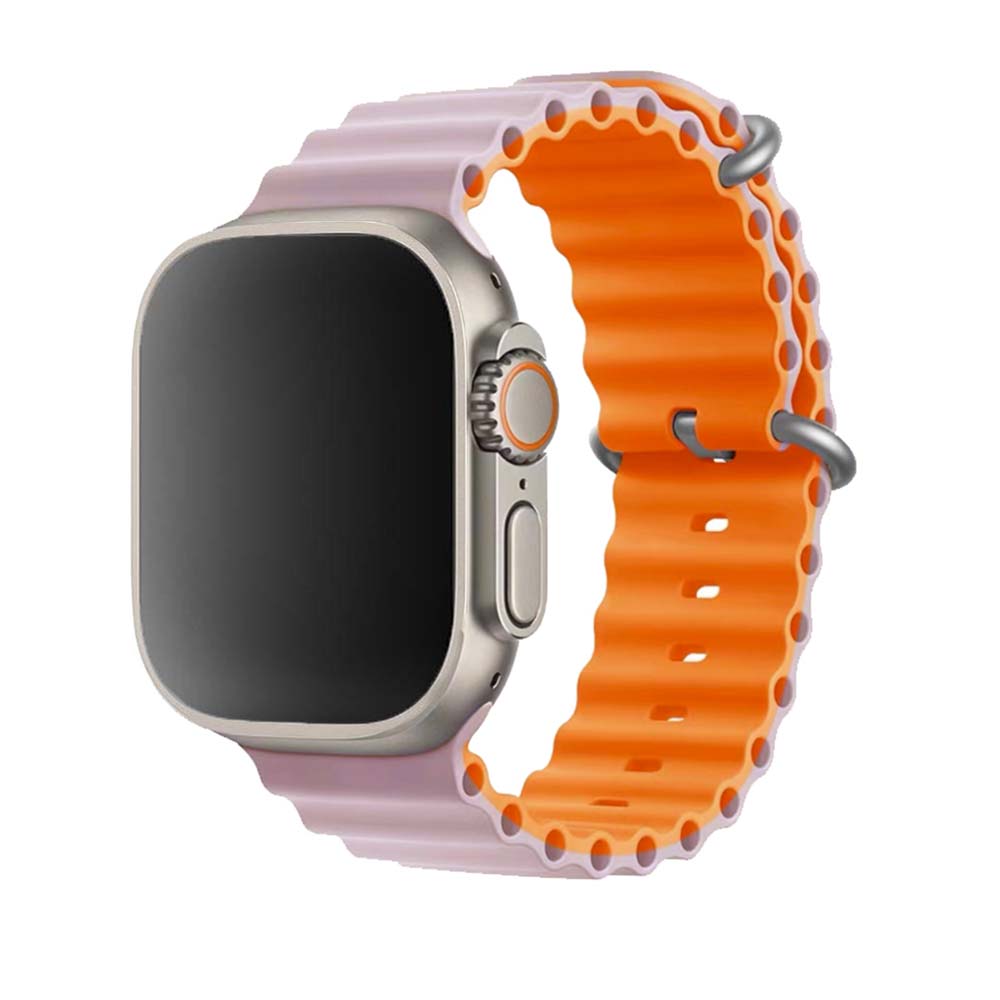 Štýlový vrúbkovaný remienok pre Apple Watch - Ružovo-oranžový Farba: Ružová, Veľkosť: 38/40/41mm