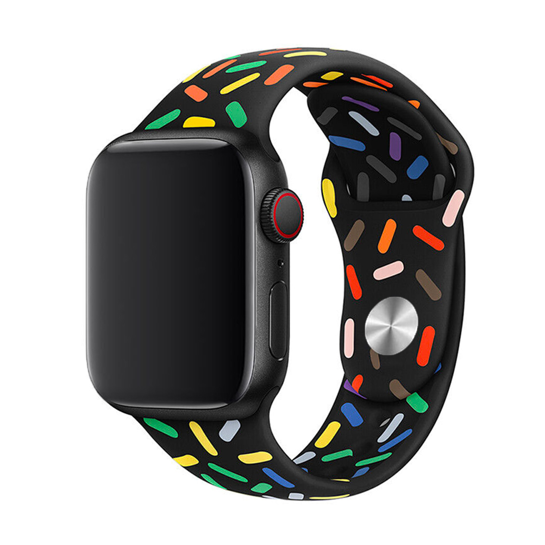Jednofarebný remienok na Apple Watch - Black Cake Farba: Čierna, Obvod: M-L (stredný až väčší obvod zápästia), Veľkosť: 42/44/45/49mm