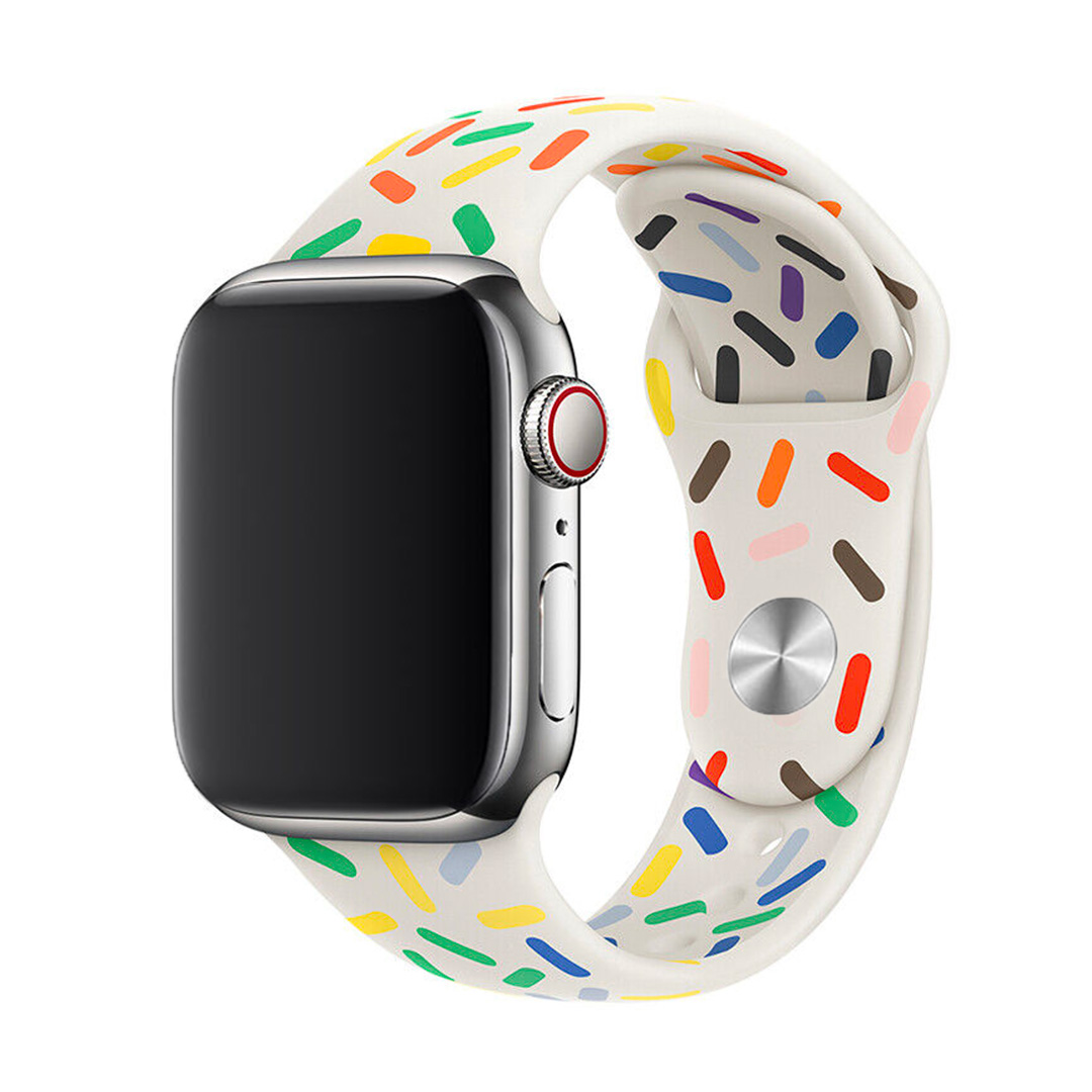 Jednofarebný remienok na Apple Watch - White Cake Farba: Biela, Obvod: M-L (stredný až väčší obvod zápästia), Veľkosť: 42/44/45/49mm