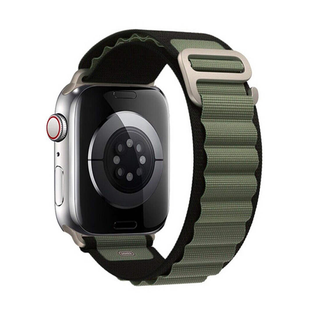 Nylonový remienok alpský ťah na Apple Watch - Black Khaki Farba: Čierna, Veľkosť: 38/40/41mm