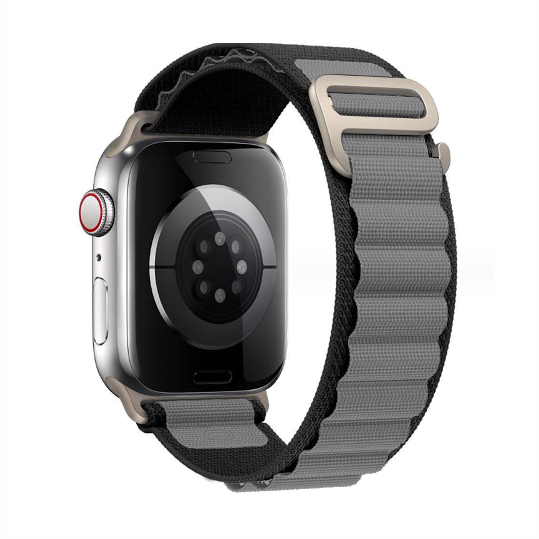 Nylonový remienok alpský ťah na Apple Watch - Black Grey Farba: Čierno-šedá, Veľkosť: 38/40/41mm