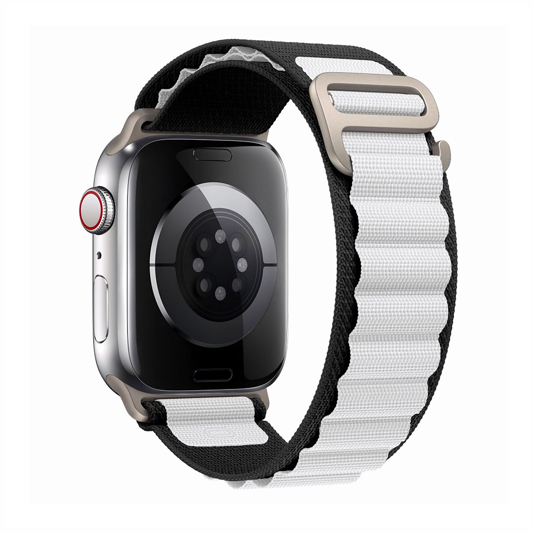 Nylonový remienok alpský ťah na Apple Watch - Bielo-čierny Farba: Bielo-čierna, Veľkosť: 38/40/41mm
