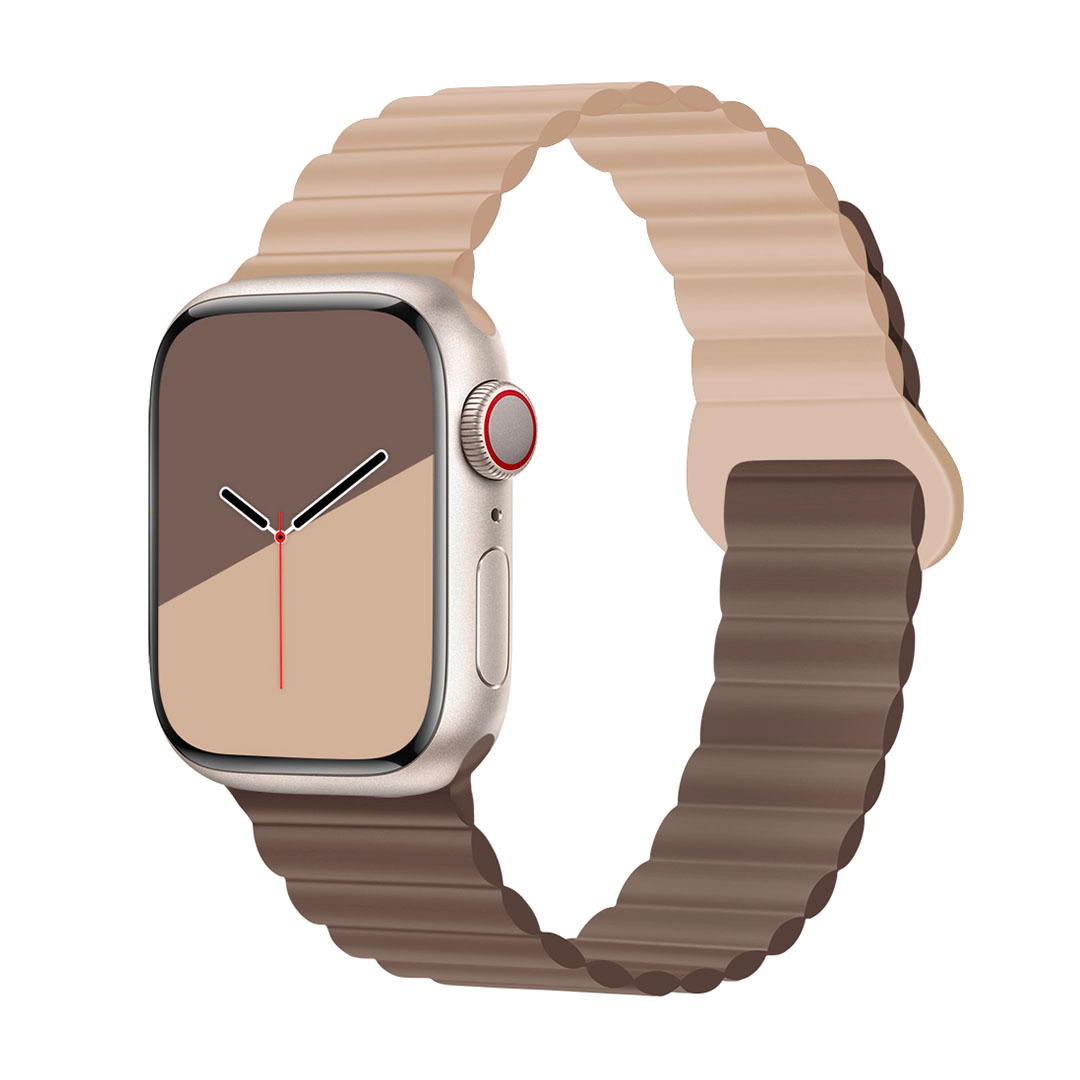 Štýlový remienok s magnetom na Apple Watch - Čokoládovo béžový Farba: Coffee, Veľkosť: 38/40/41mm