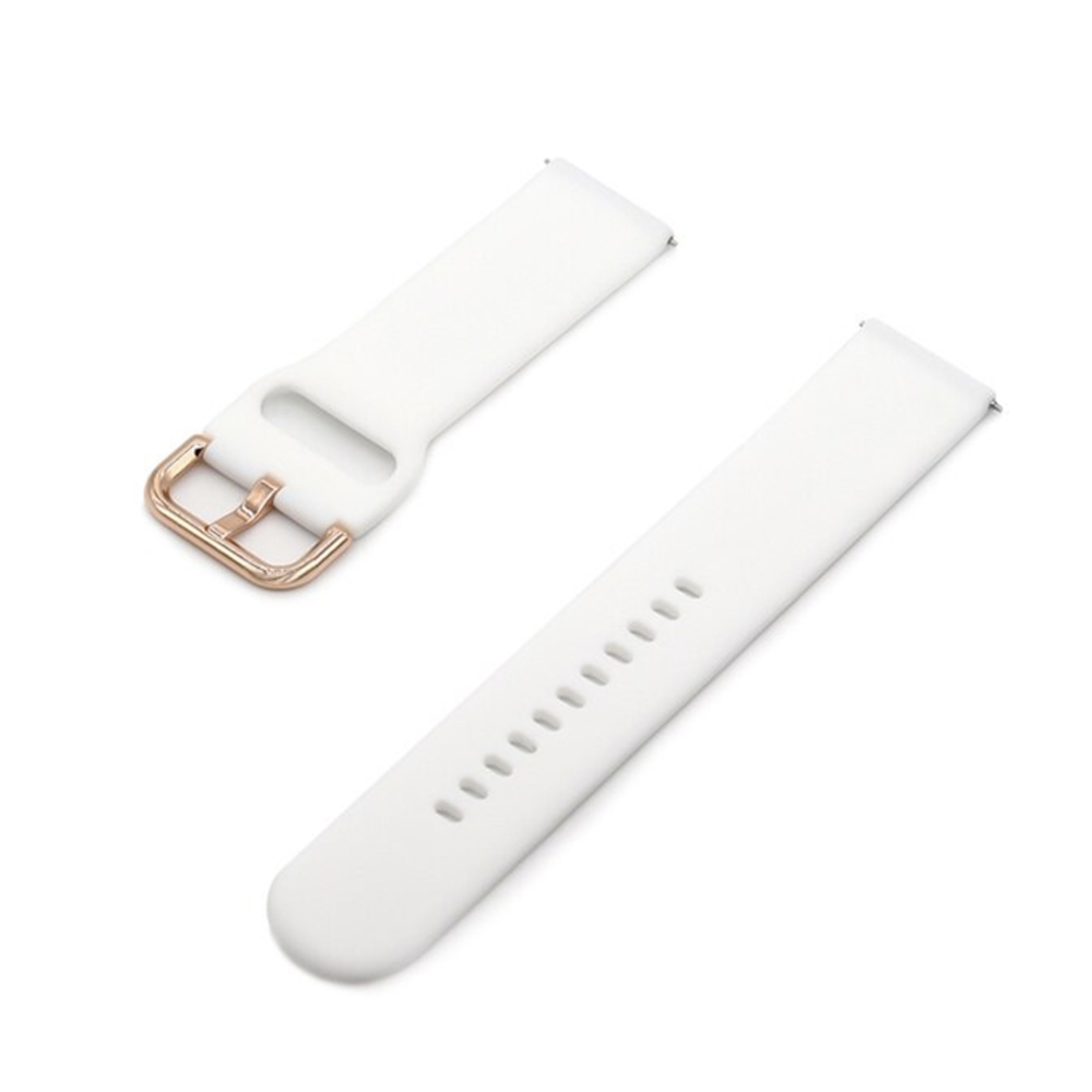 Jednofarebný remienok na smart hodinky 20mm vel.M/L Farba: Biela, Obvod: M-L (stredný až väčší obvod zápästia), Veľkosť: 20mm
