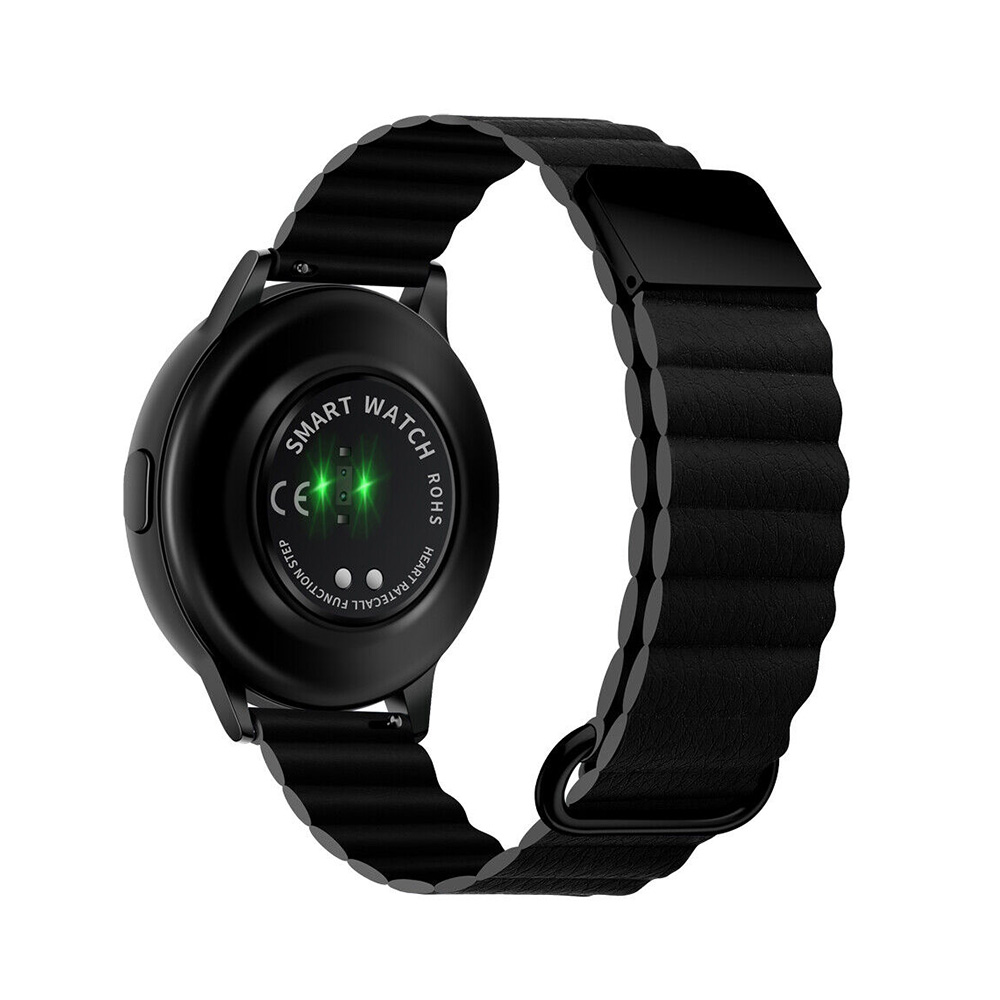 Štýlový kožený remienok s magnetom na smart hodinky 20mm Farba: Čierna, Veľkosť: 20mm
