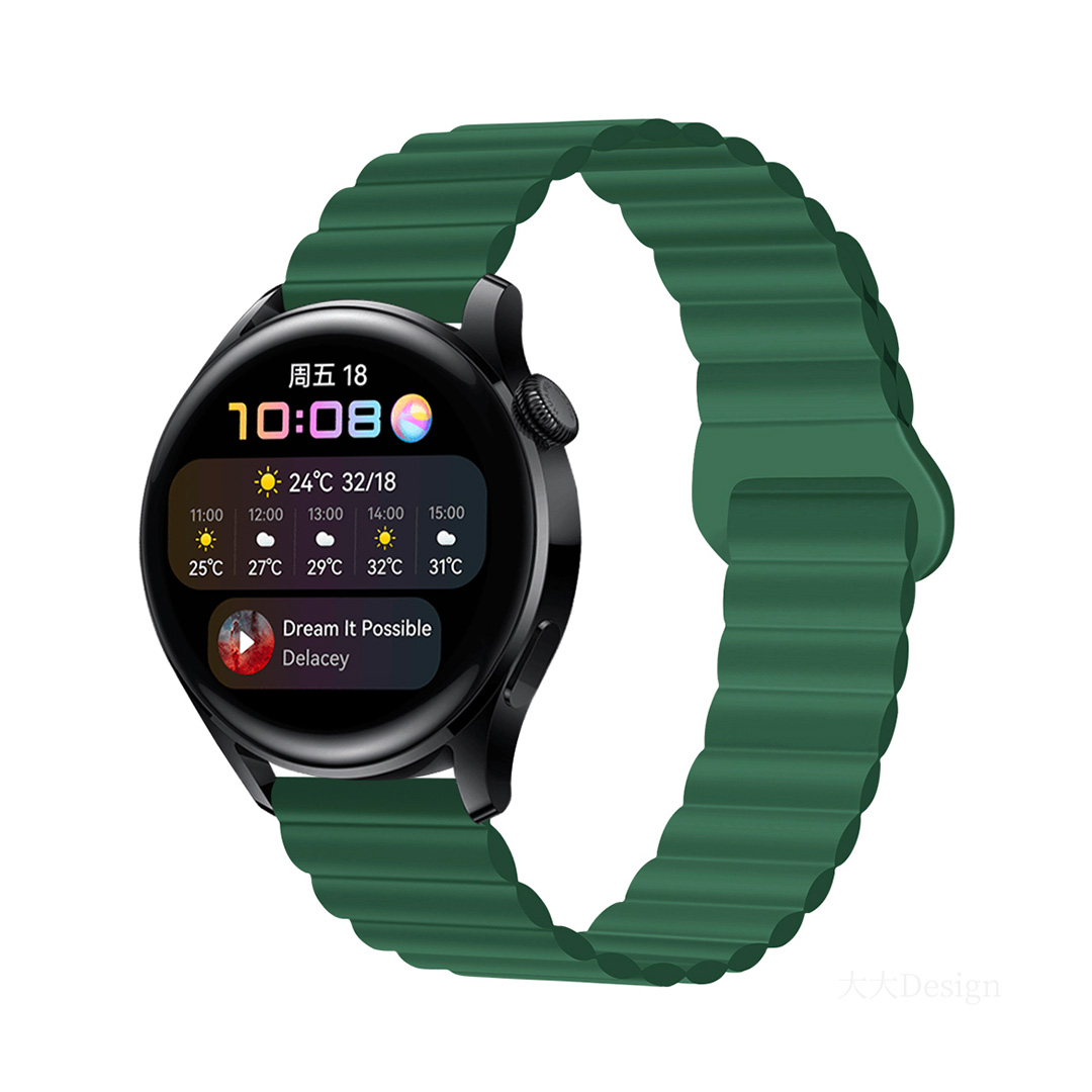 Štýlový remienok s magnetom na smart hodinky 20mm Farba: Khaki, Veľkosť: 20mm