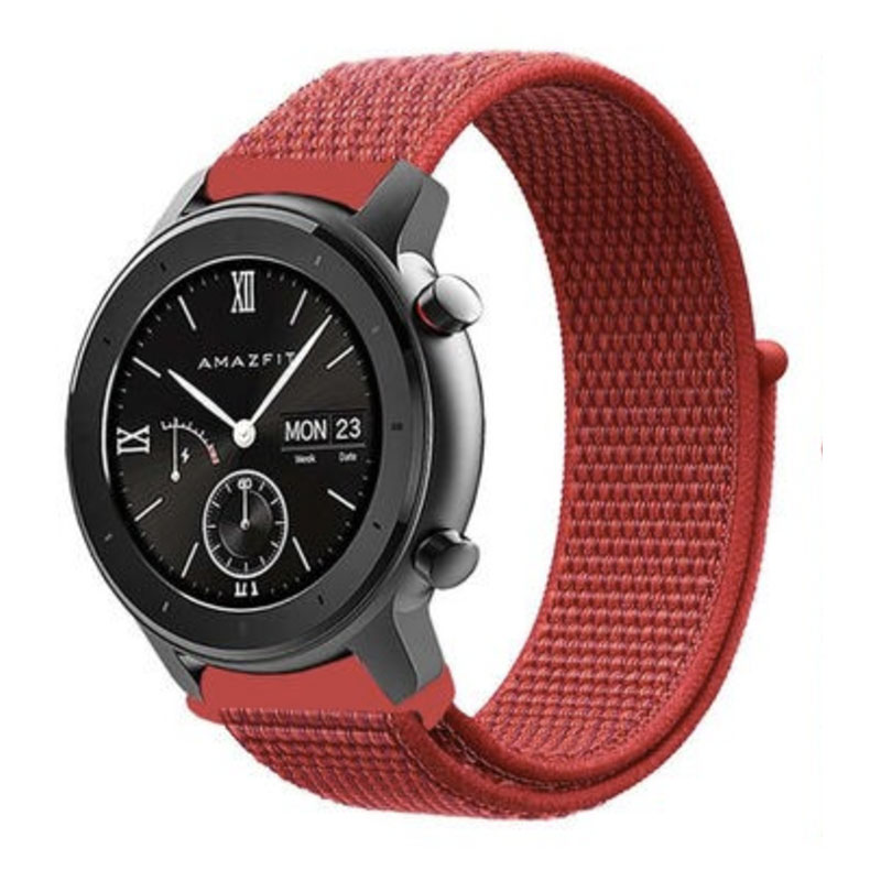 Nylonový remienok na smart hodinky 22mm Farba: Červená, Veľkosť: 22mm