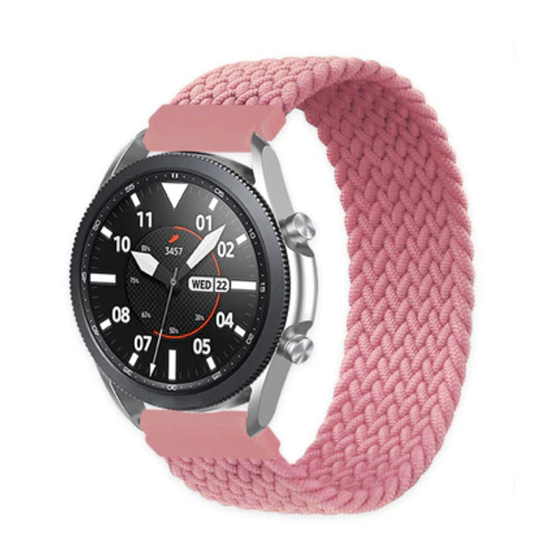 Pletený navliekací remienok na smart hodinky 22mm vel. M/L Farba: Ružová, Obvod: M-L (stredný až väčší obvod zápästia), Veľkosť: 22mm
